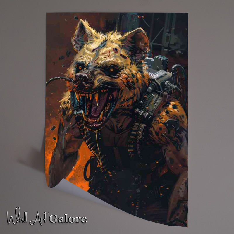 Buy Unframed Poster : (Angry Hyena with strong arms and large teeth)