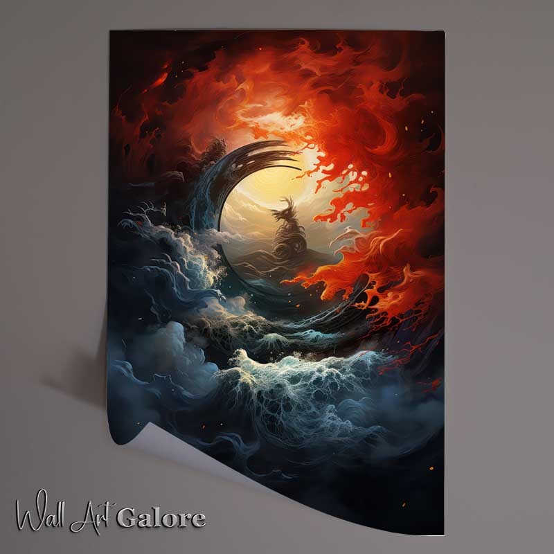 Buy Unframed Poster : (Yin yang sign surrounded by the clouds)