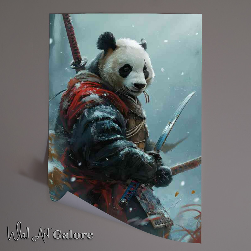 Buy Unframed Poster : (Asian panda bear in samurai style)