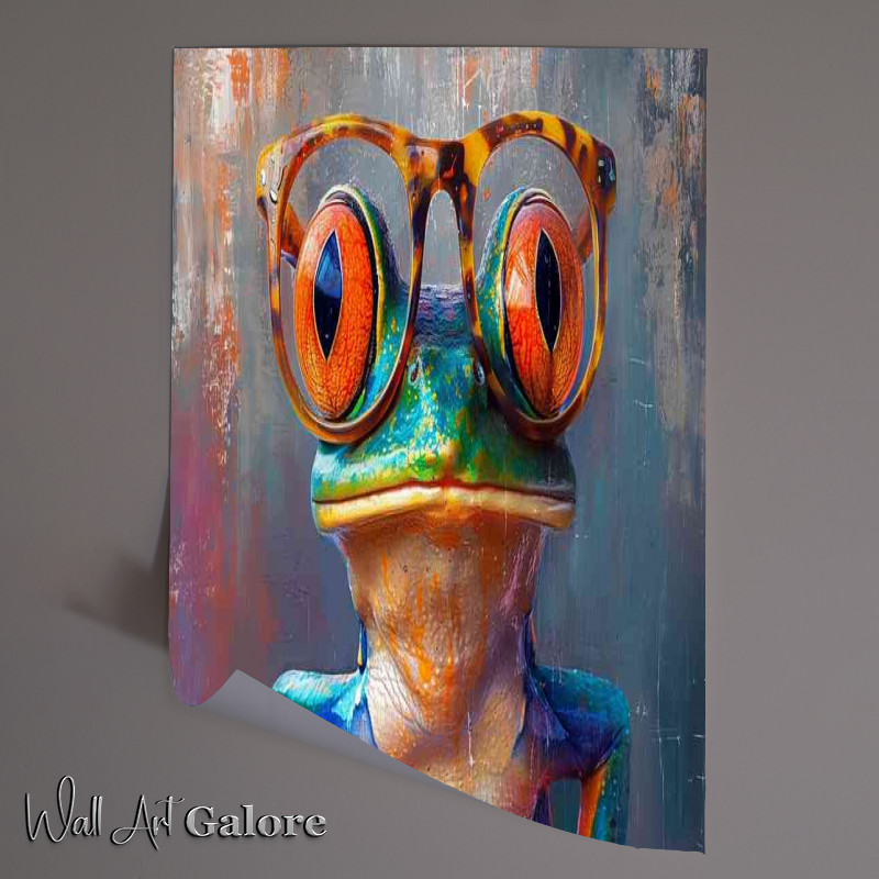 Buy Unframed Poster : (Brainy frog with specs on)