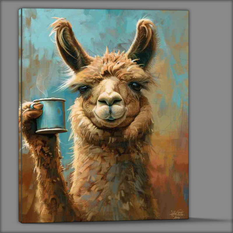 Buy Canvas : (Coffee morning with the Llama)