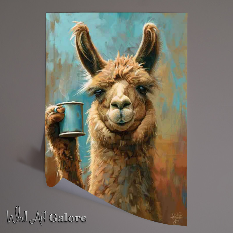 Buy Unframed Poster : (Coffee morning with the Llama)