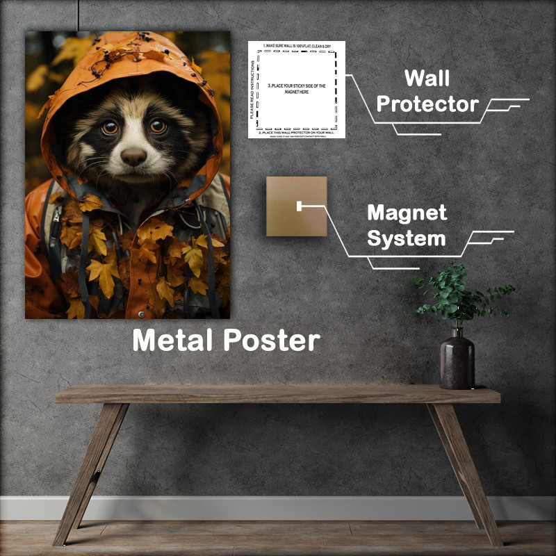 Buy Metal Poster : (Gerry the Raccon in a winter coat)