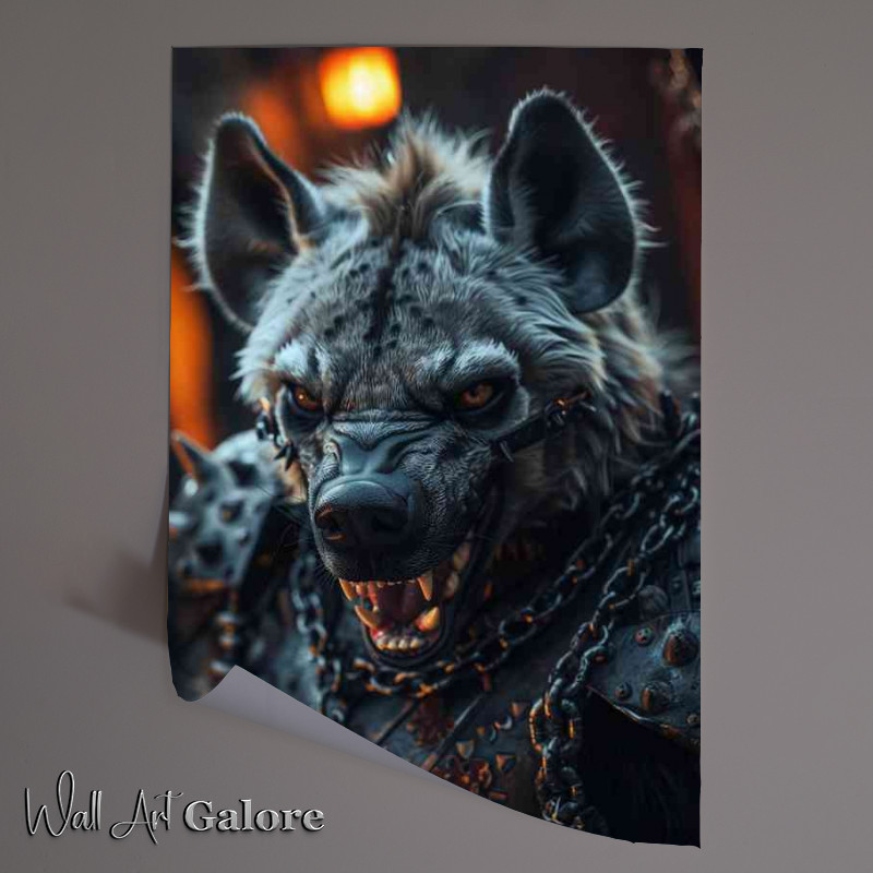 Buy Unframed Poster : (Hyena dressed in armor with chains on)