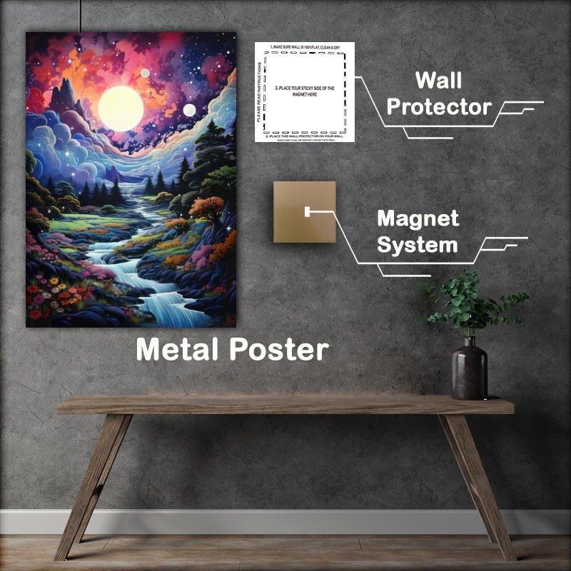 Buy Metal Poster : (Luminescent Lakes Waters of Whimsy)