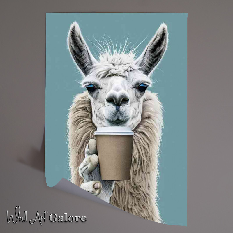Buy Unframed Poster : (Llama and a coffee to go)