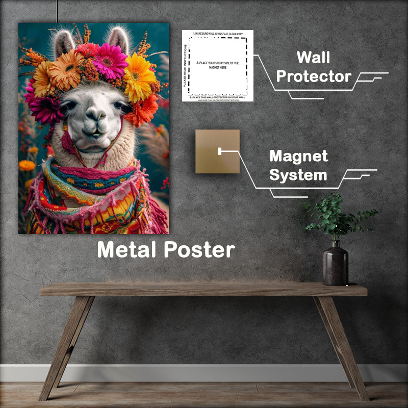 Buy Metal Poster : (Llama dressed for a night out)