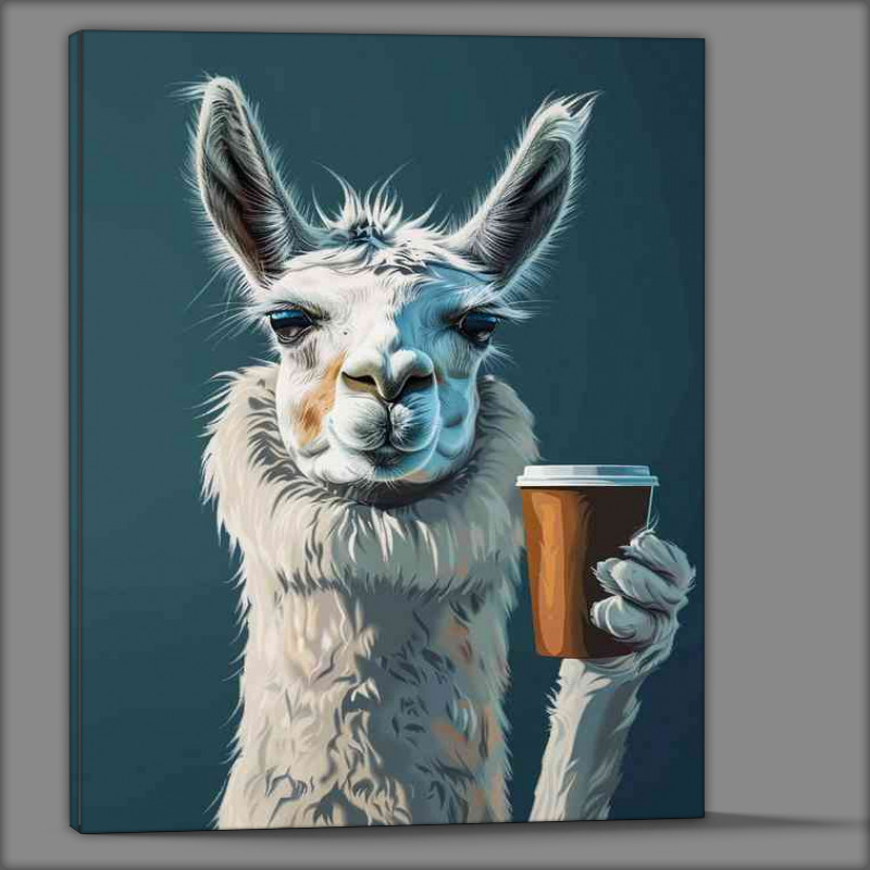 Buy Canvas : (Llama having his morning coffee)