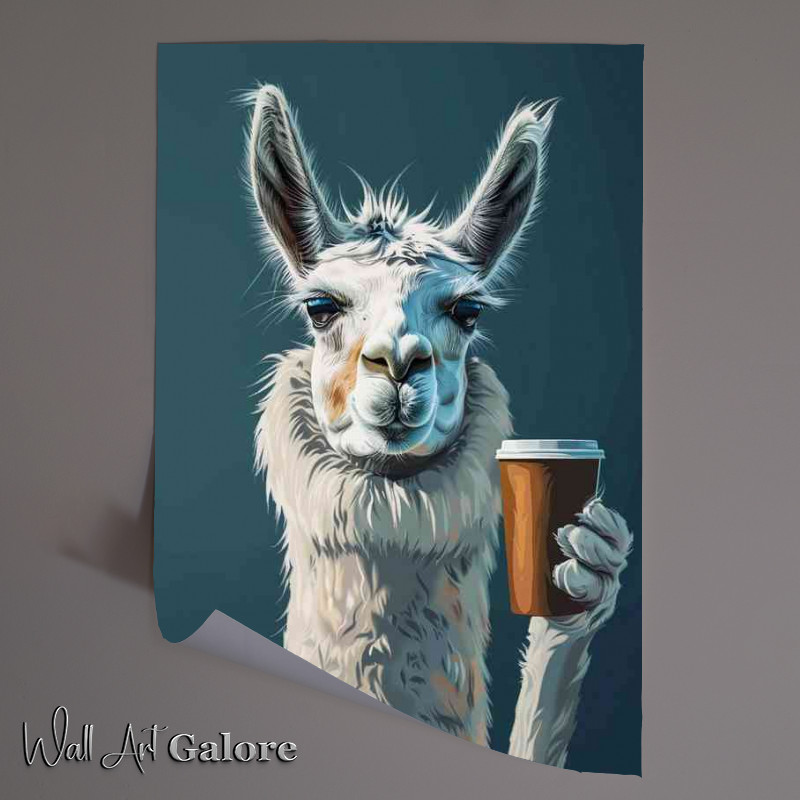 Buy Unframed Poster : (Llama having his morning coffee)