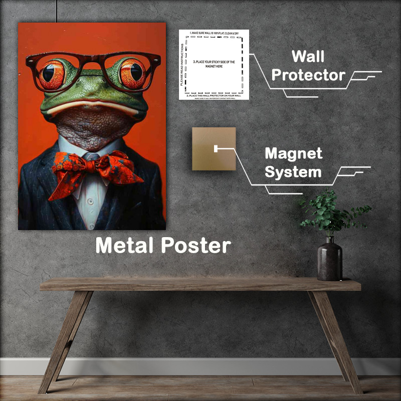 Buy Metal Poster : (Marcus the frog wearing glasses realisum)