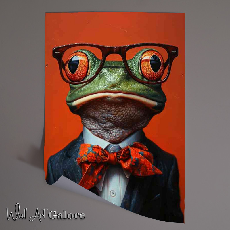Buy Unframed Poster : (Marcus the frog wearing glasses realisum)