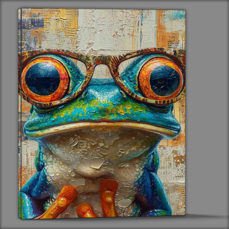 Buy Canvas : (Painting of a frog in glasses)