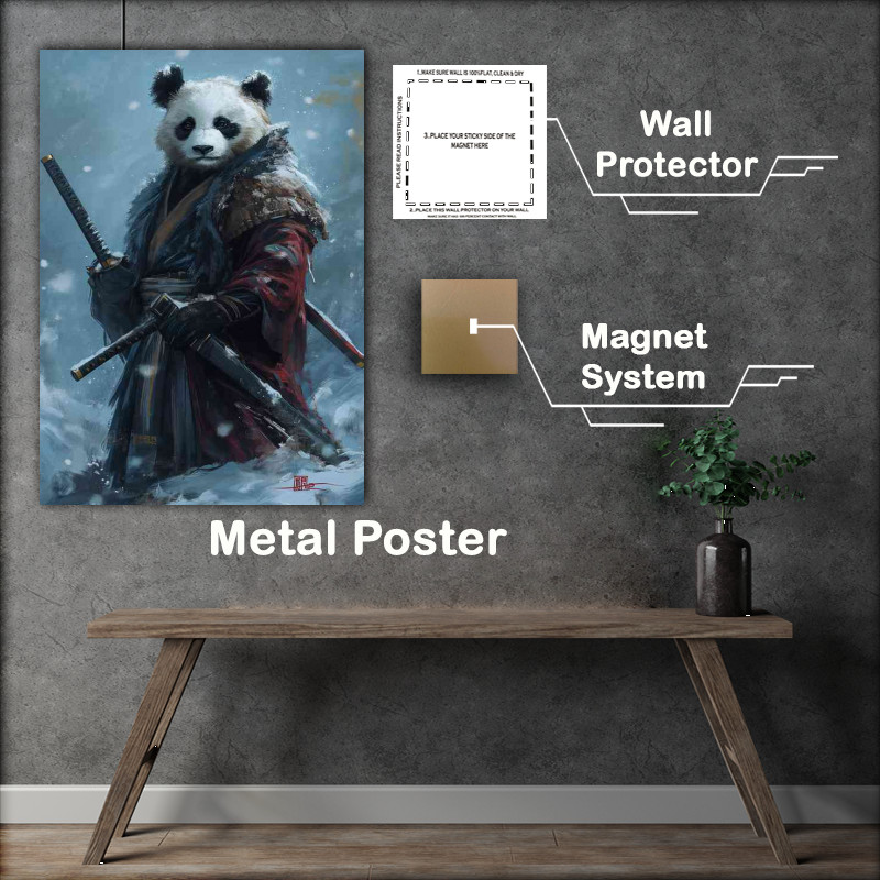 Buy Metal Poster : (Panda Samauri in the winter)