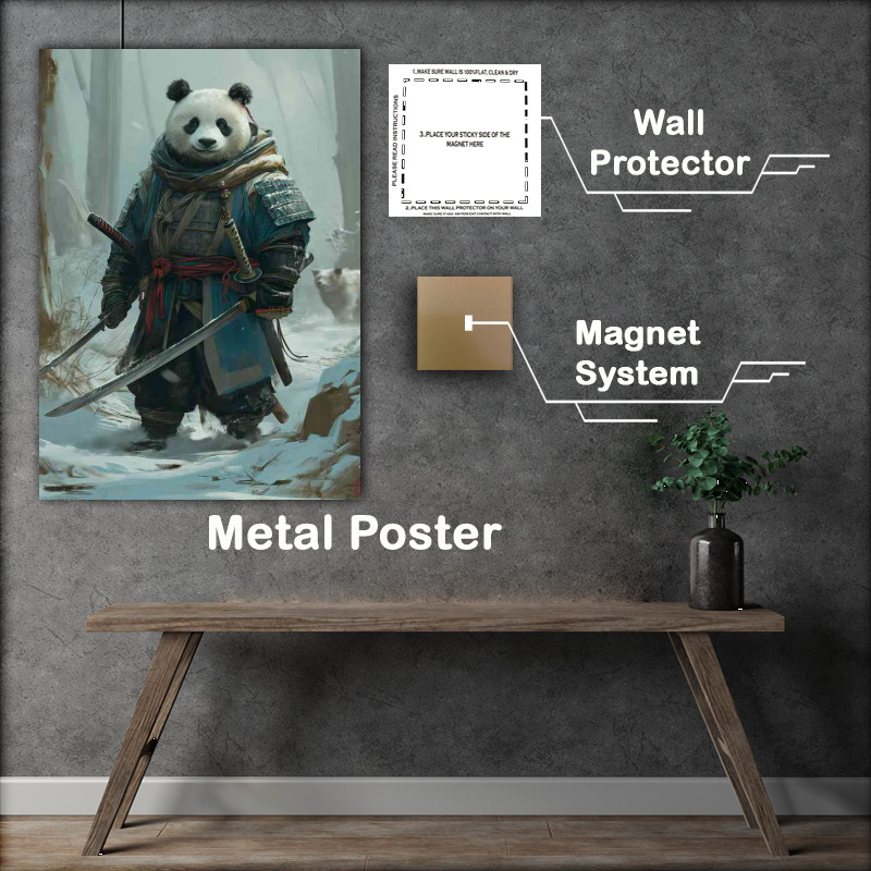 Buy Metal Poster : (Samurai panda bear in the woods)