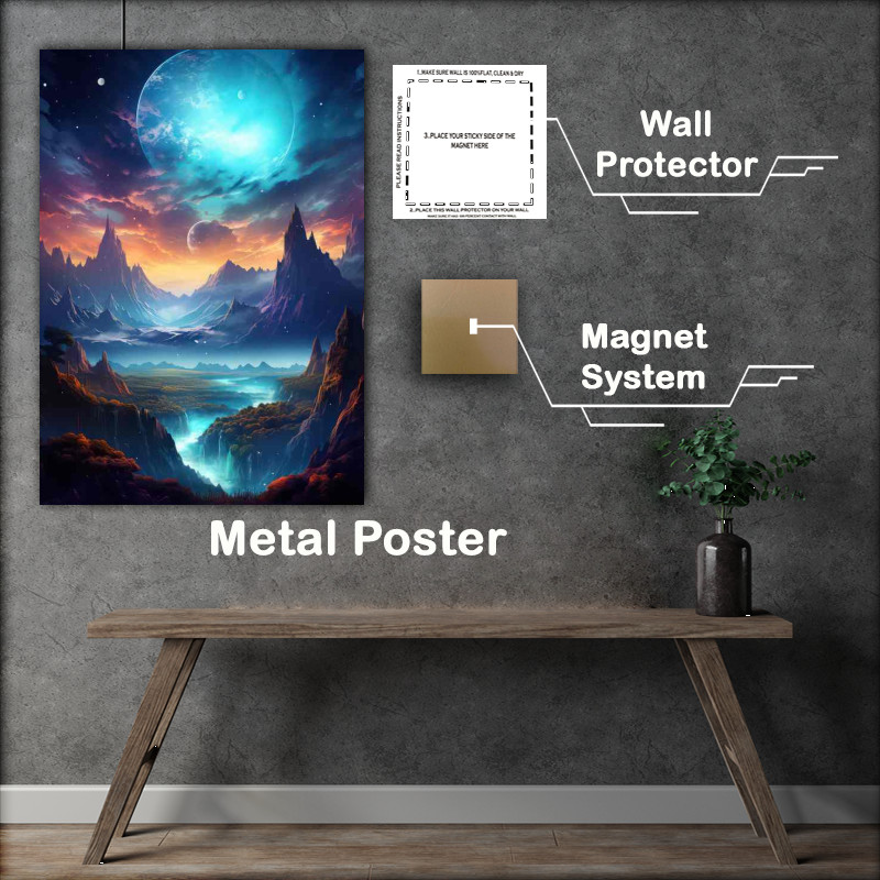 Buy Metal Poster : (Luminous Moonlit Meadows)