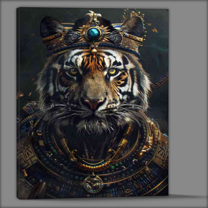 Buy Canvas : (Tiger with a crown and some ancient decorations)