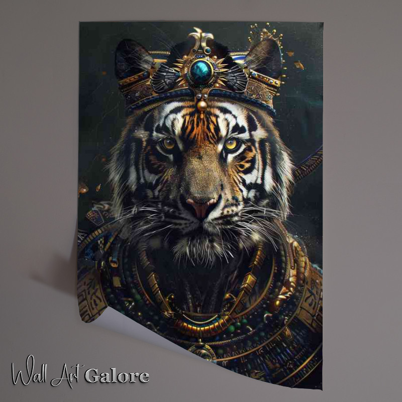 Buy Unframed Poster : (Tiger with a crown and some ancient decorations)