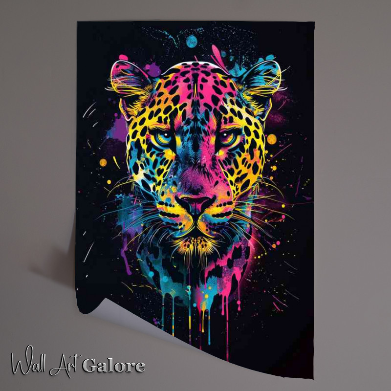 Buy Unframed Poster : (Abstract colorful leopard face)