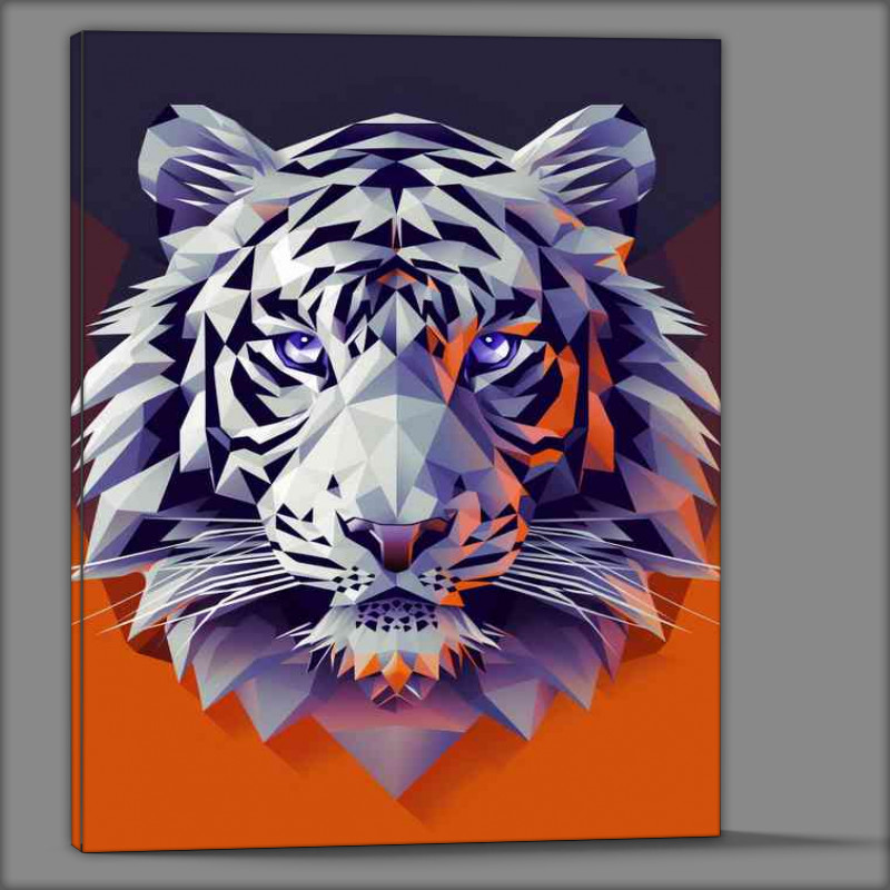 Buy Canvas : (Abstract face of a white Tiger)
