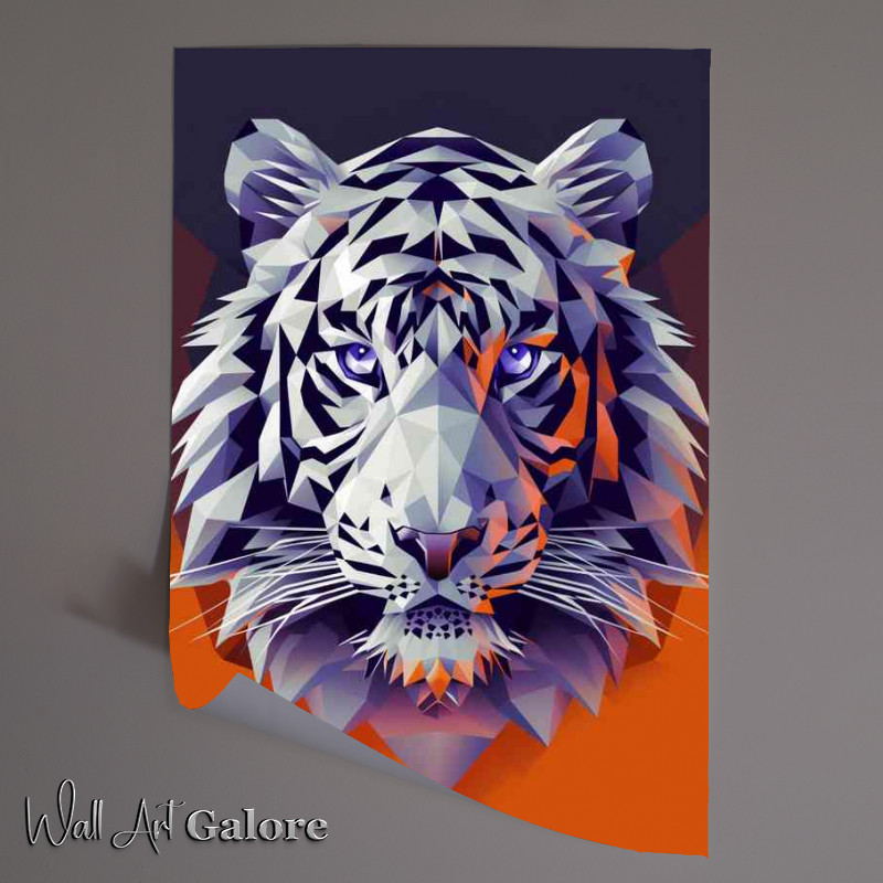 Buy Unframed Poster : (Abstract face of a white Tiger)