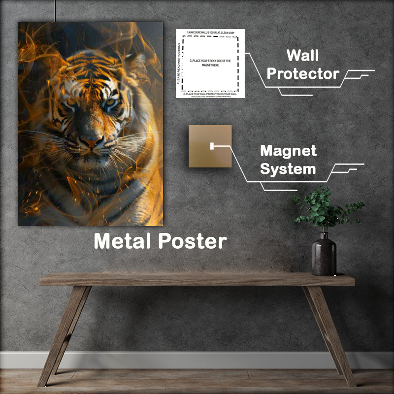 Buy Metal Poster : (Abstract tiger design)
