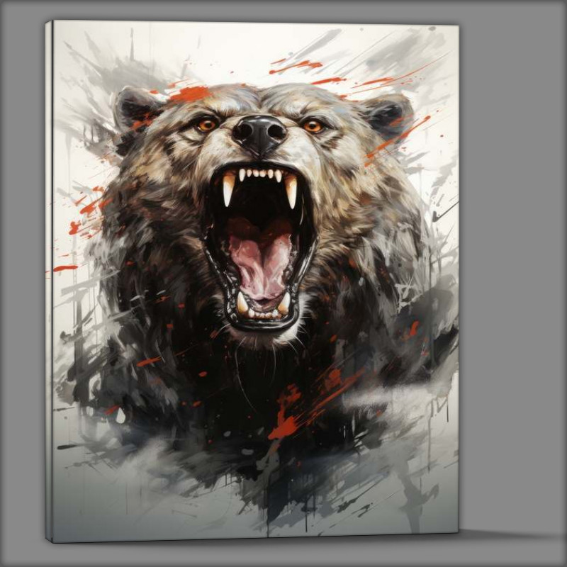 Buy Canvas : (Angry Brown Bear)