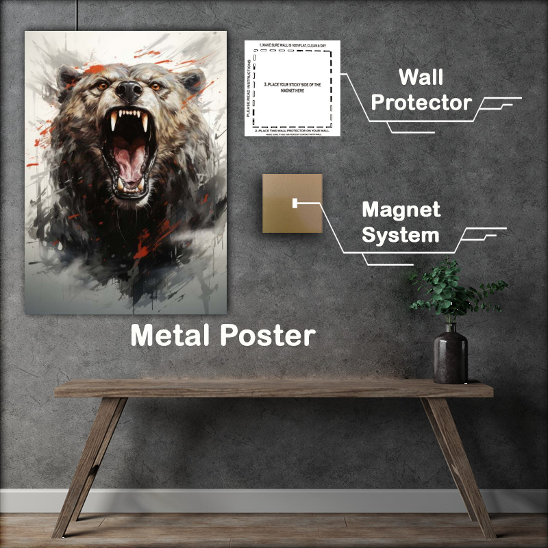 Buy Metal Poster : (Angry Brown Bear)