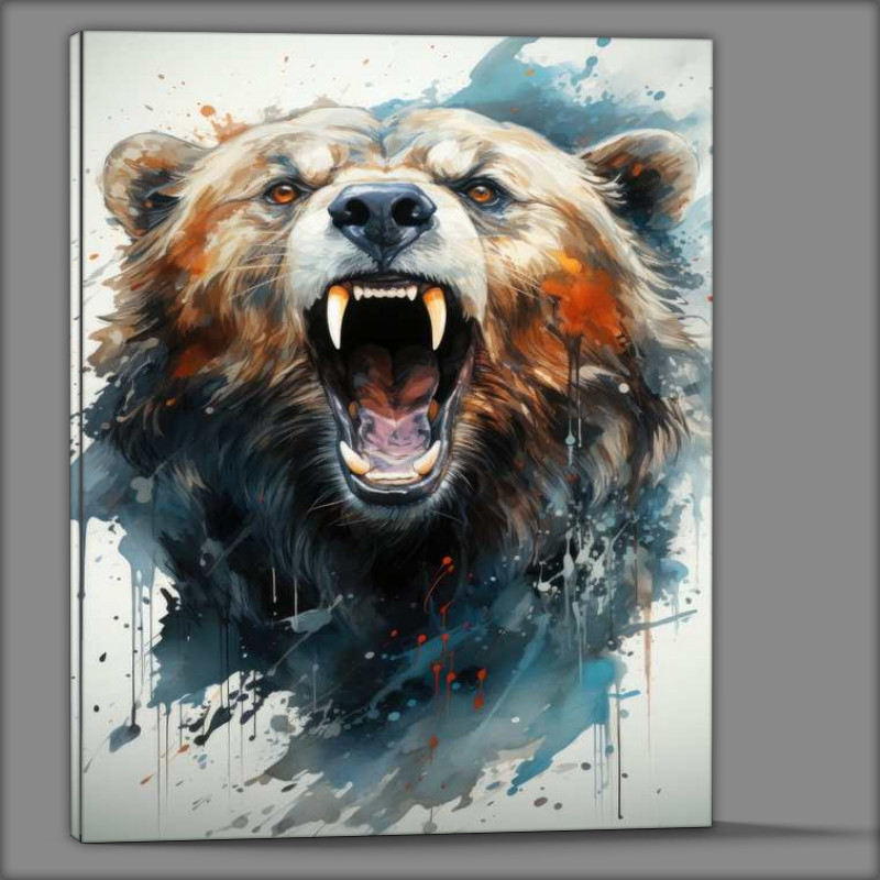 Buy Canvas : (Angry painted brown bear)