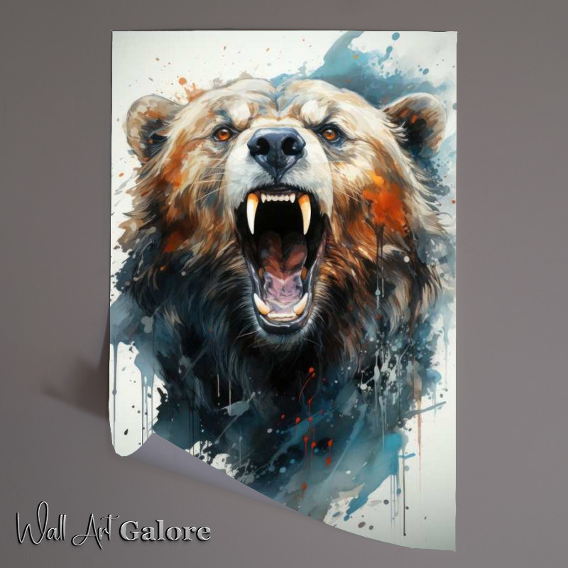 Buy Unframed Poster : (Angry painted brown bear)