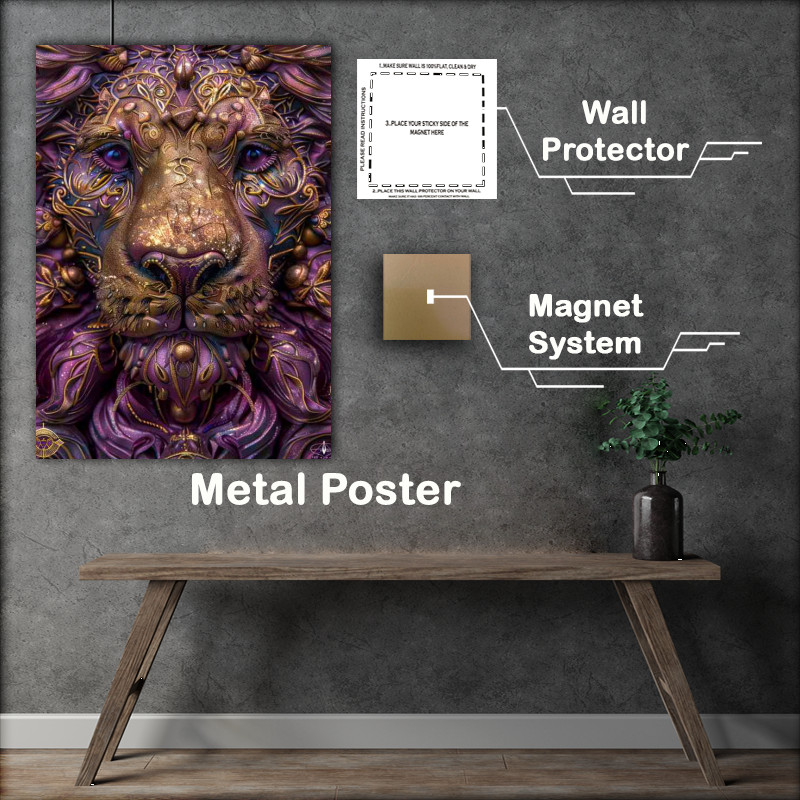 Buy Metal Poster : (Beautiful face of a lion)