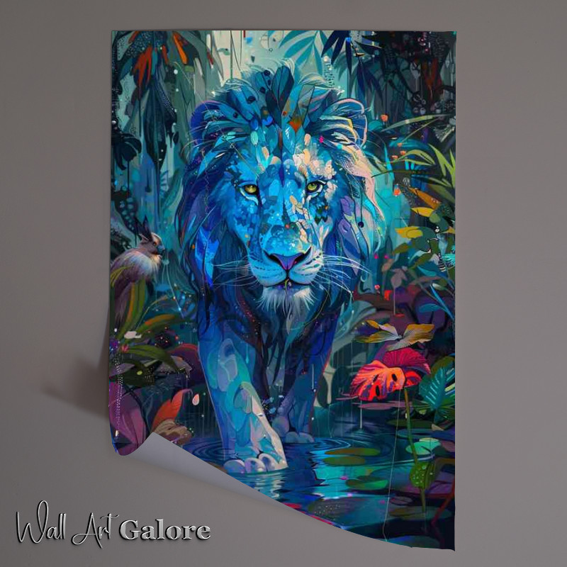 Buy Unframed Poster : (Blue Lion in the jungle)