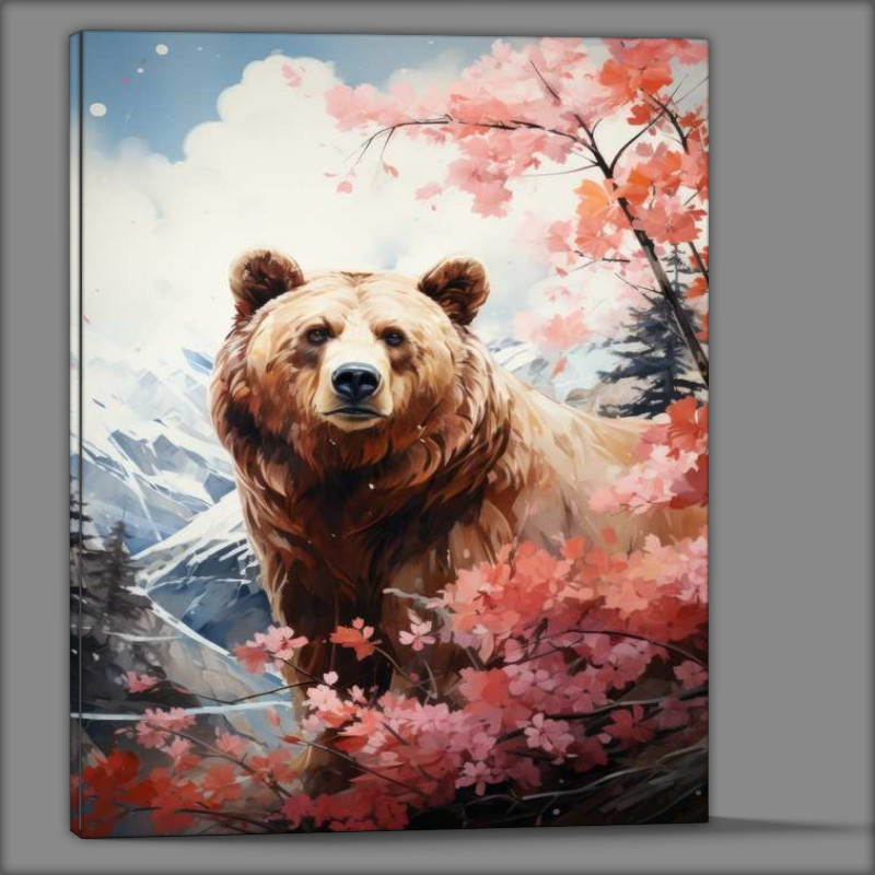 Buy Canvas : (Brown bear by the mountains)