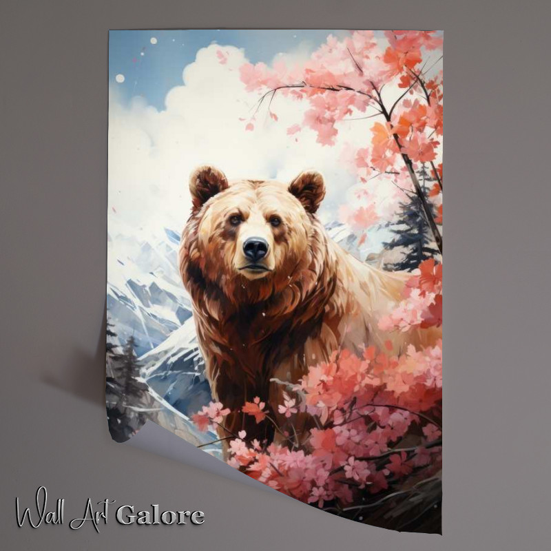 Buy Unframed Poster : (Brown bear by the mountains)