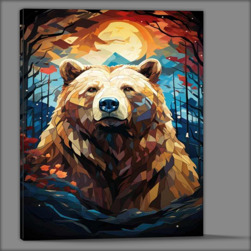 Buy Canvas : (Brown bear by the mountains Absteact)
