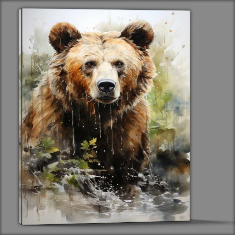 Buy Canvas : (Brown bear in the rain)