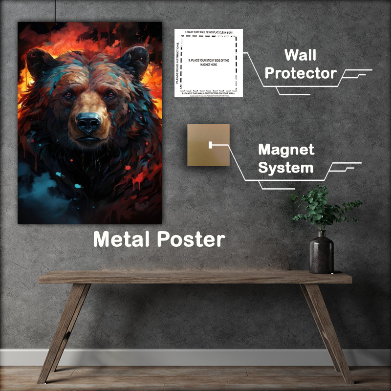 Buy Metal Poster : (Brown bear painted)