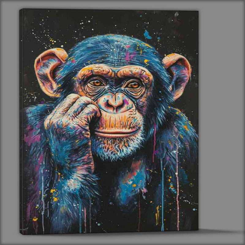 Buy Canvas : (Chimp monkey deep in thought)