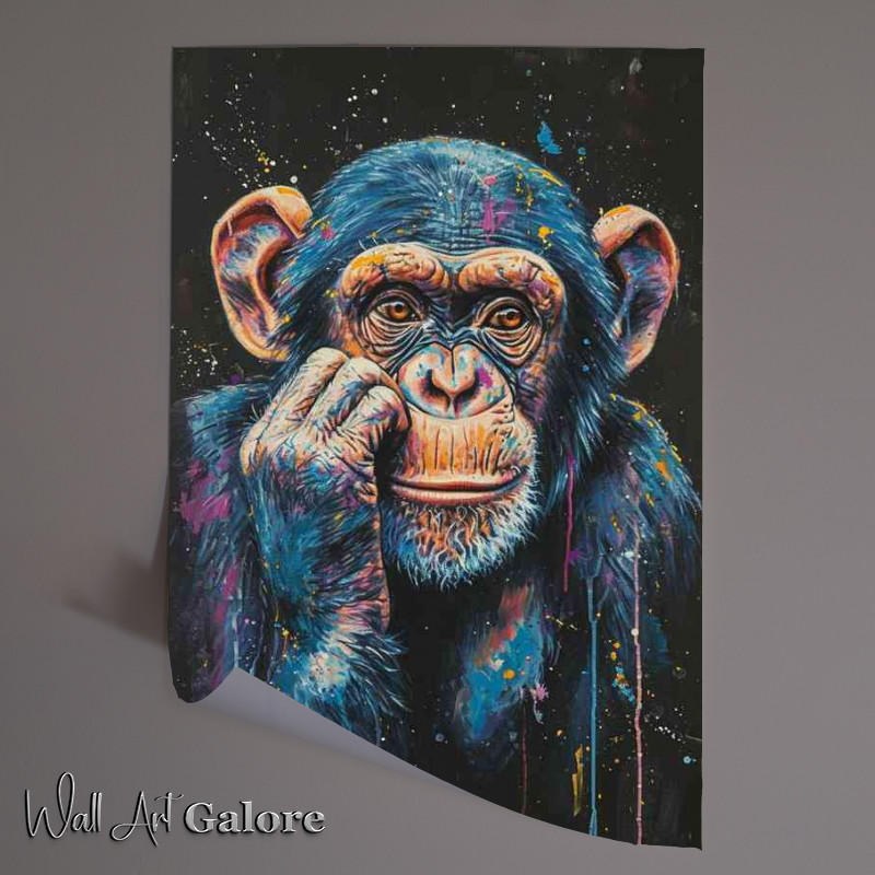 Buy Unframed Poster : (Chimp monkey deep in thought)