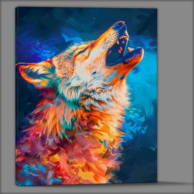 Buy Canvas : (Coloured Wolf Howling)