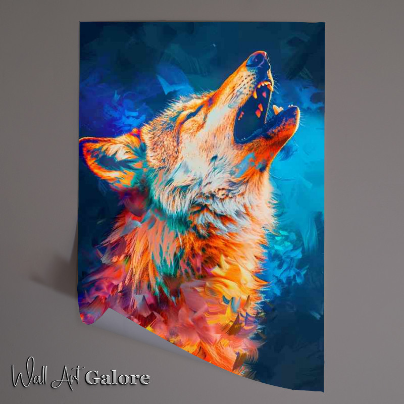 Buy Unframed Poster : (Coloured Wolf Howling)