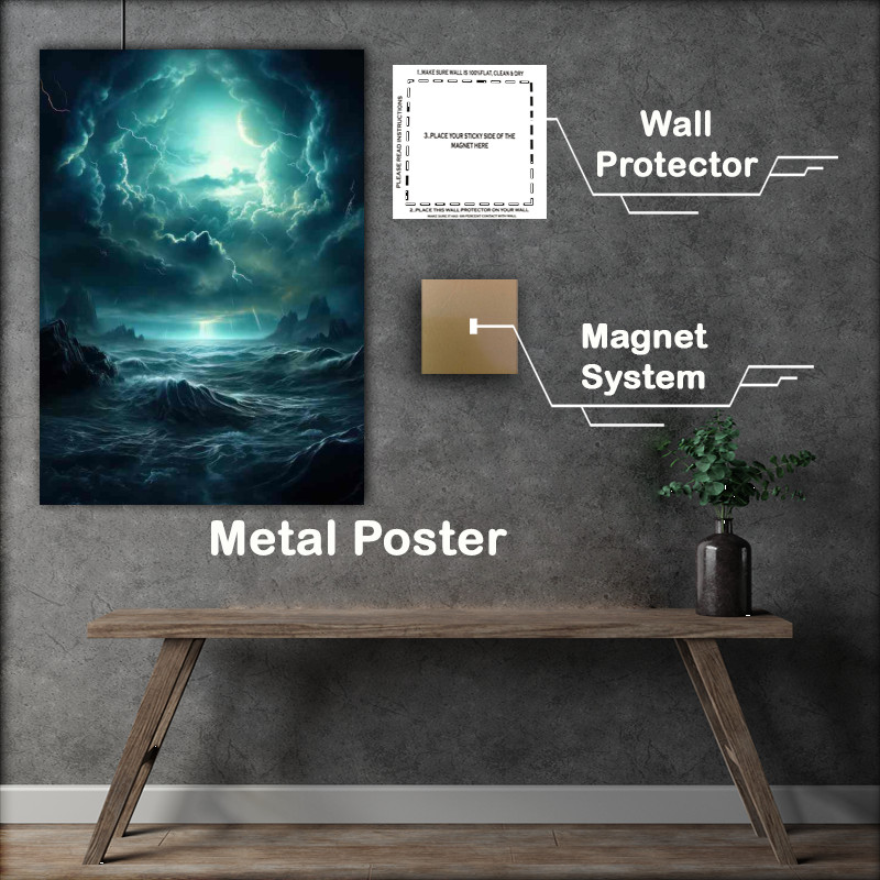 Buy Metal Poster : (Mystic Mountain Echoes Songs of Ancient Peaks clouds)