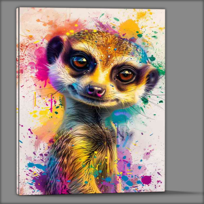 Buy Canvas : (Cute meerkat with big eyes smiley face)