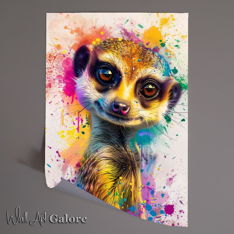 Buy Unframed Poster : (Cute meerkat with big eyes smiley face)