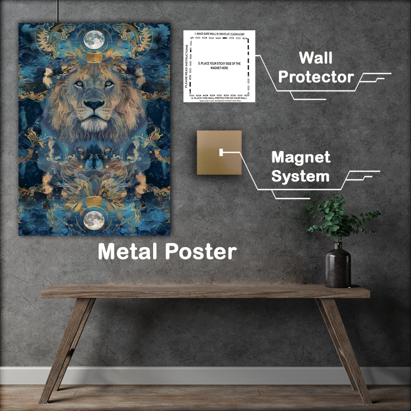 Buy Metal Poster : (Dreamy Painted Lion)