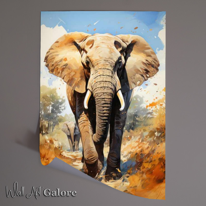 Buy Unframed Poster : (Elephant walking on a track)