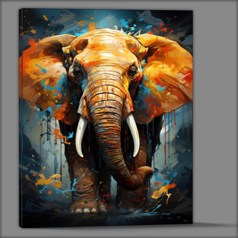 Buy Canvas : (Elephant with colourful ears)