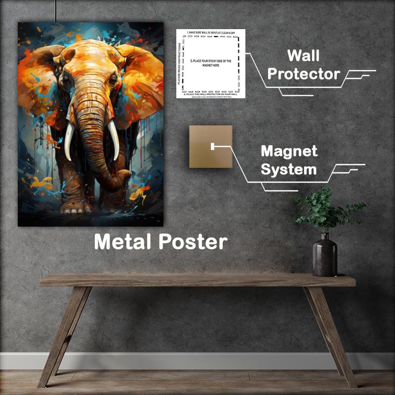 Buy Metal Poster : (Elephant with colourful ears)