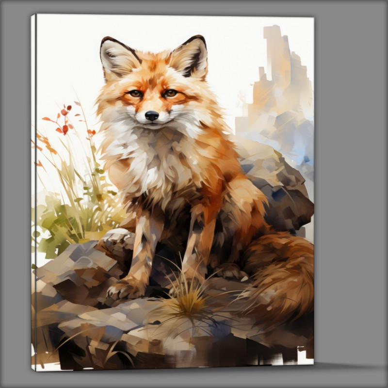 Buy Canvas : (Fox on the rocks)