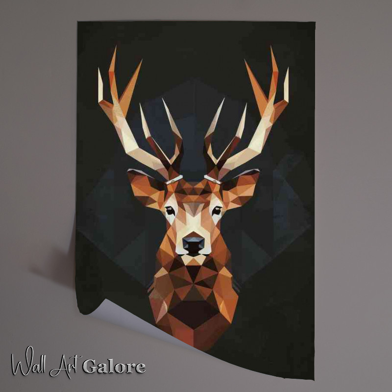 Buy Unframed Poster : (Geo Stag head)
