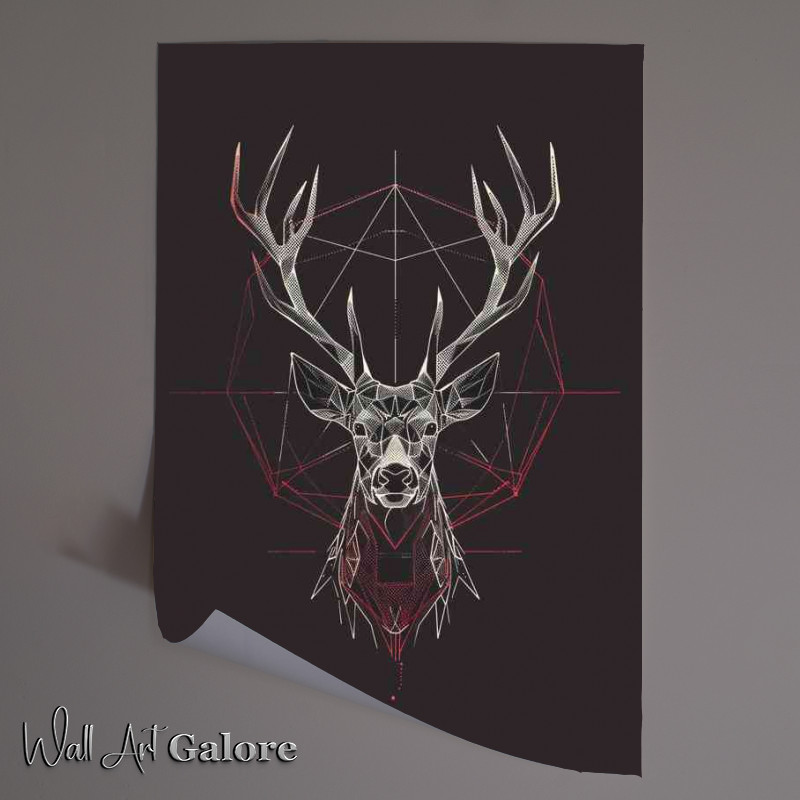 Buy Unframed Poster : (Geometric Deer shaped head)